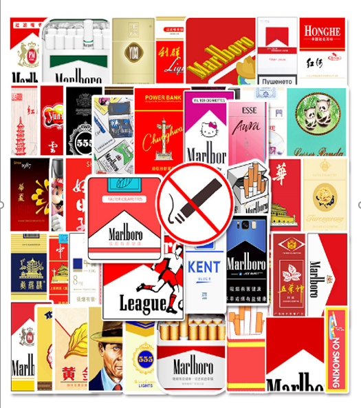 Cigarette stickers 50pcs - 50 different stickers