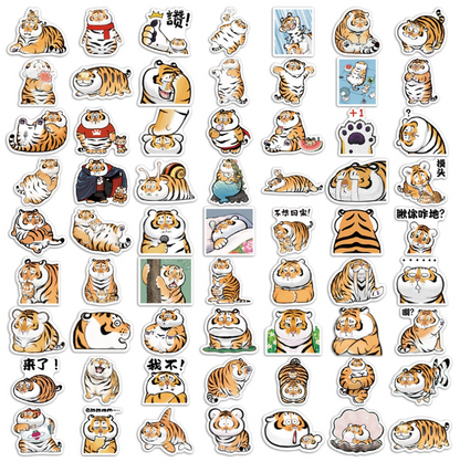 Stickers thick tiger 50pcs - 50 different stickers