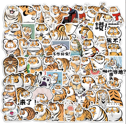 Stickers thick tiger 50pcs - 50 different stickers