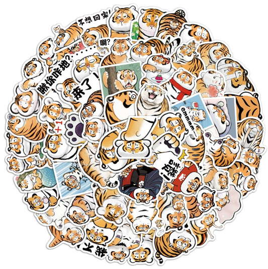 Stickers thick tiger 50pcs - 50 different stickers