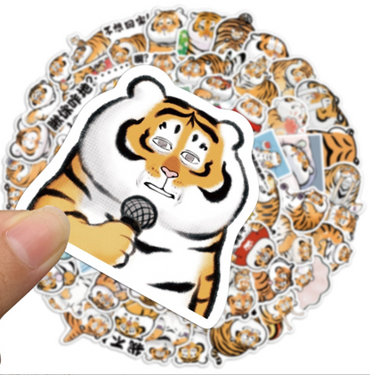 Stickers thick tiger 50pcs - 50 different stickers